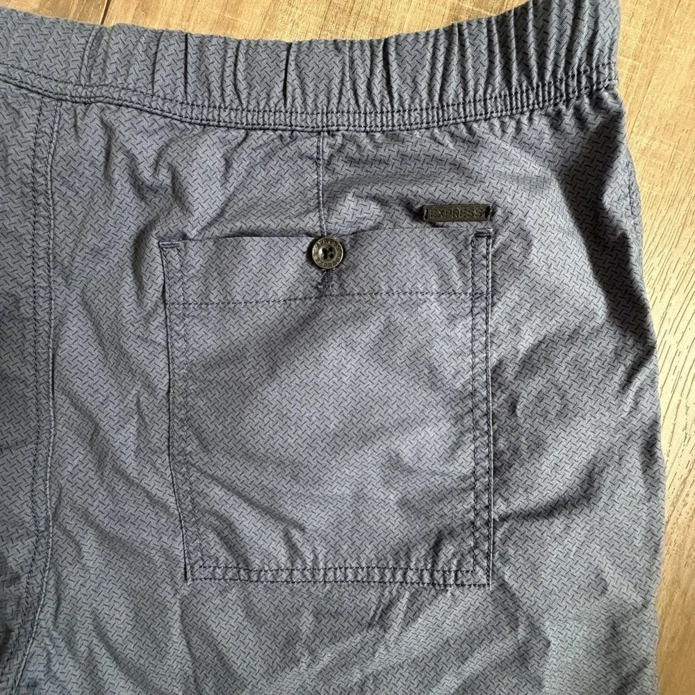 Express Men's Blue Cotton Knit‎ Jogger Pants Slim Tapered Elastic Waist 36